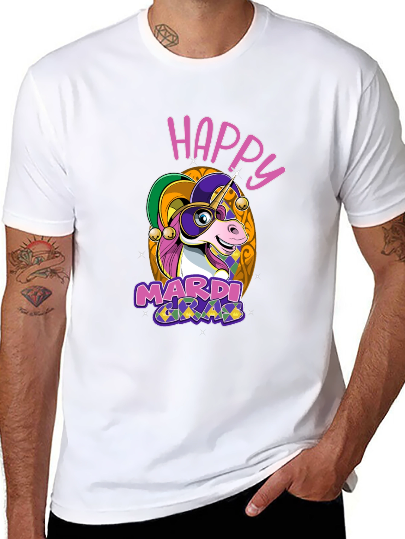 Happy Mardi Gras Unicorn T-Shirt