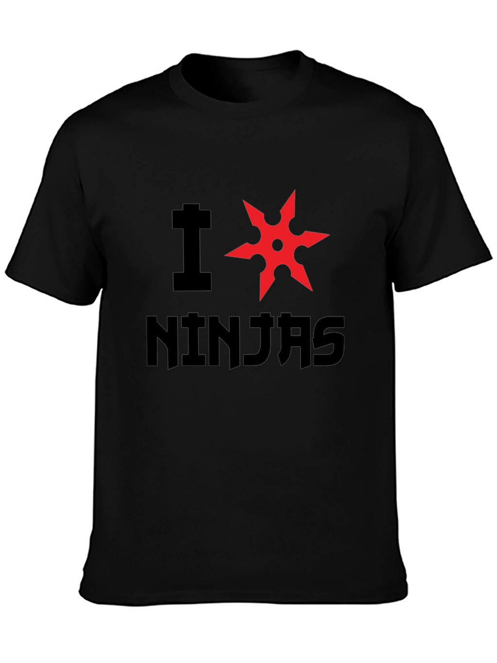 I Heart Ninjas Graphic Tee - Black Cotton T-Shirt