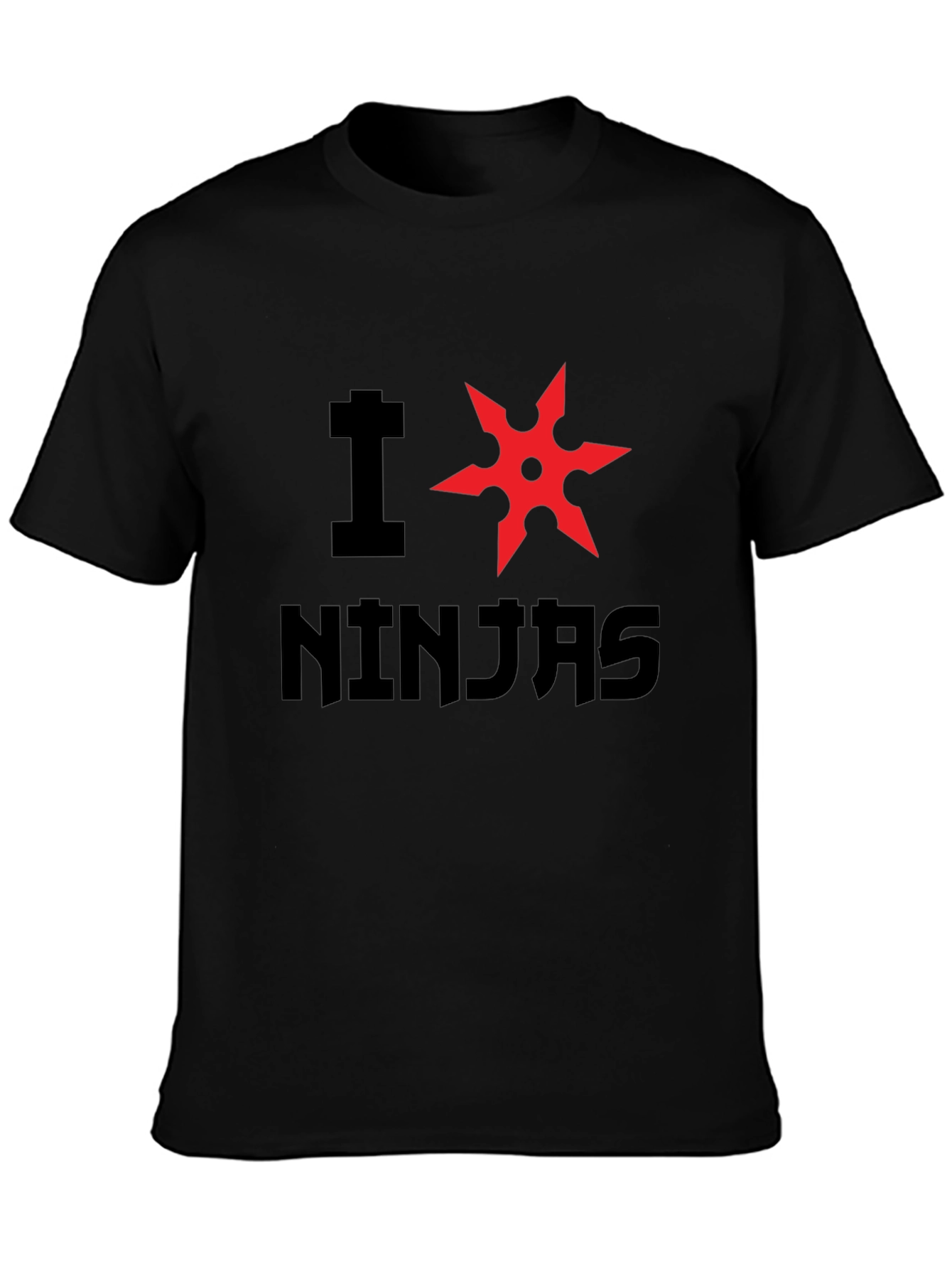 I Heart Ninjas Graphic Tee - Black Cotton T-Shirt