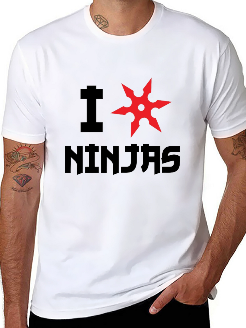 I Heart Ninjas Graphic Tee - Black Cotton T-Shirt