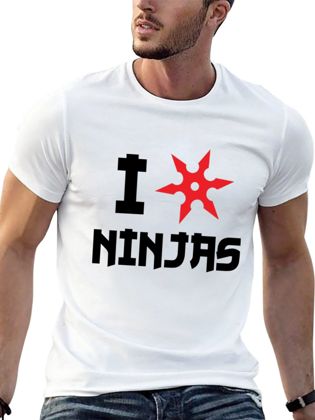 I Heart Ninjas Graphic Tee - Black Cotton T-Shirt