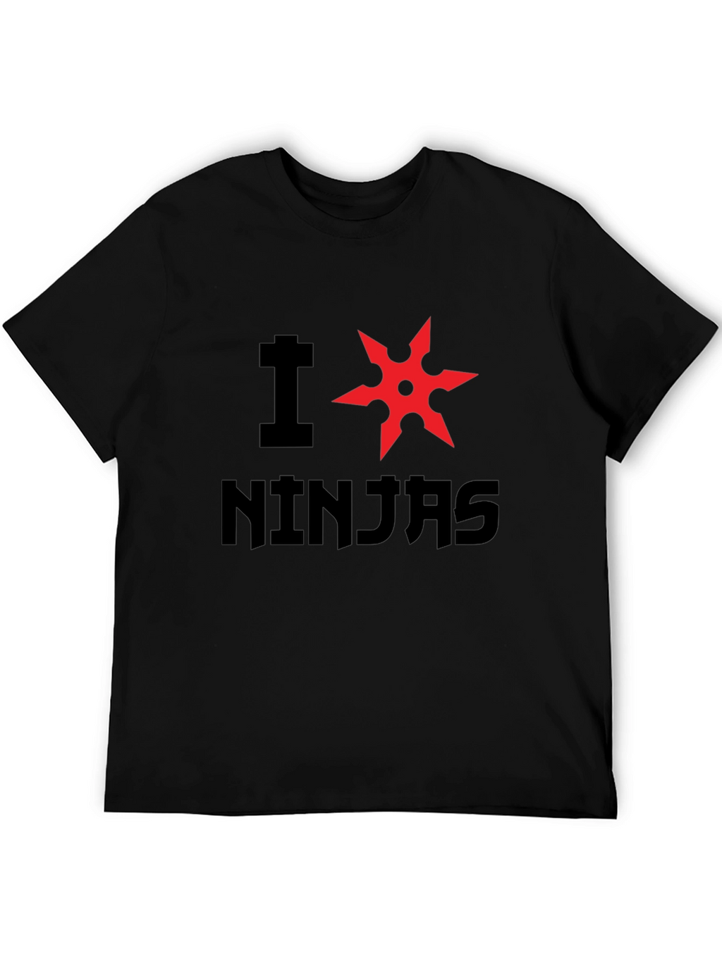 I Heart Ninjas Graphic Tee - Black Cotton T-Shirt