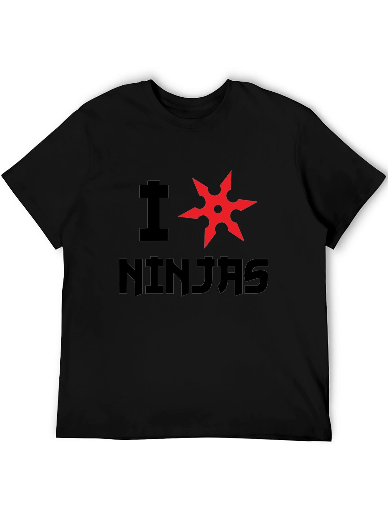 I Heart Ninjas Graphic Tee - Black Cotton T-Shirt