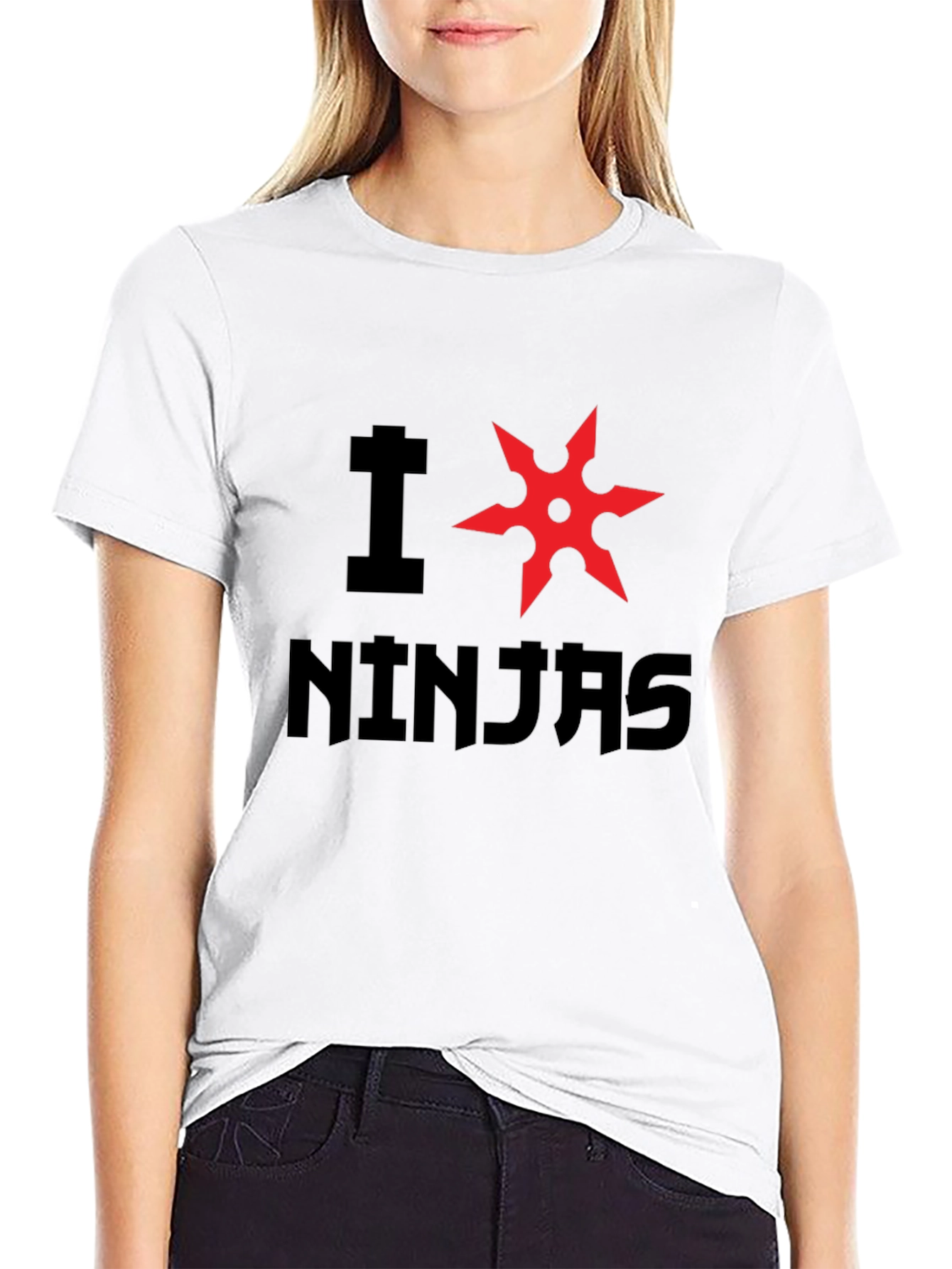 I Heart Ninjas Graphic Tee - Black Cotton T-Shirt