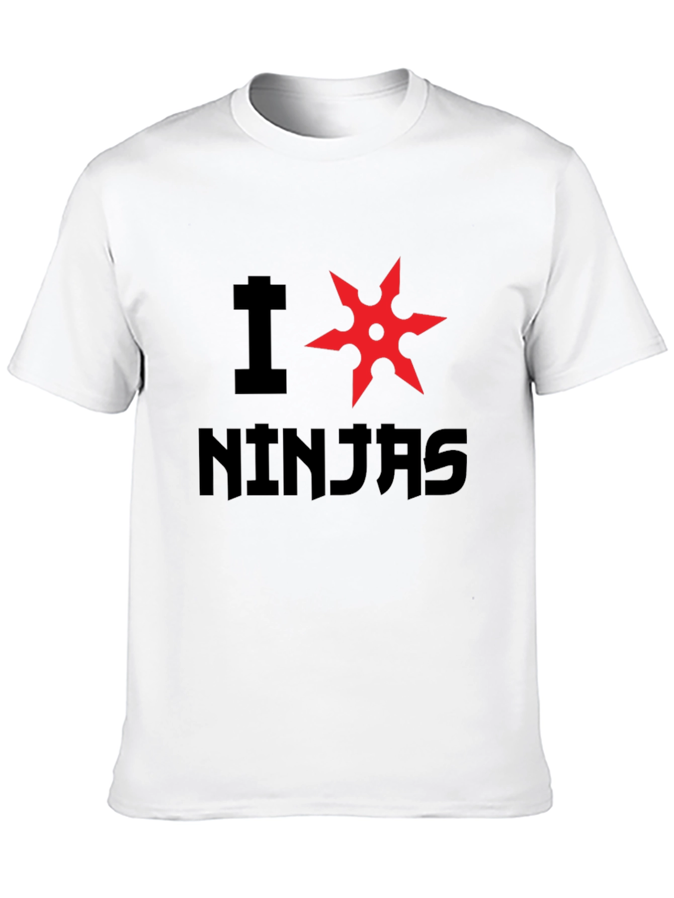 I Heart Ninjas Graphic Tee - Black Cotton T-Shirt