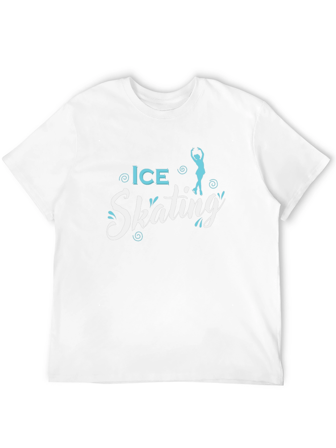 Ice Skating Graphic Tee - Black Cotton T-Shirt