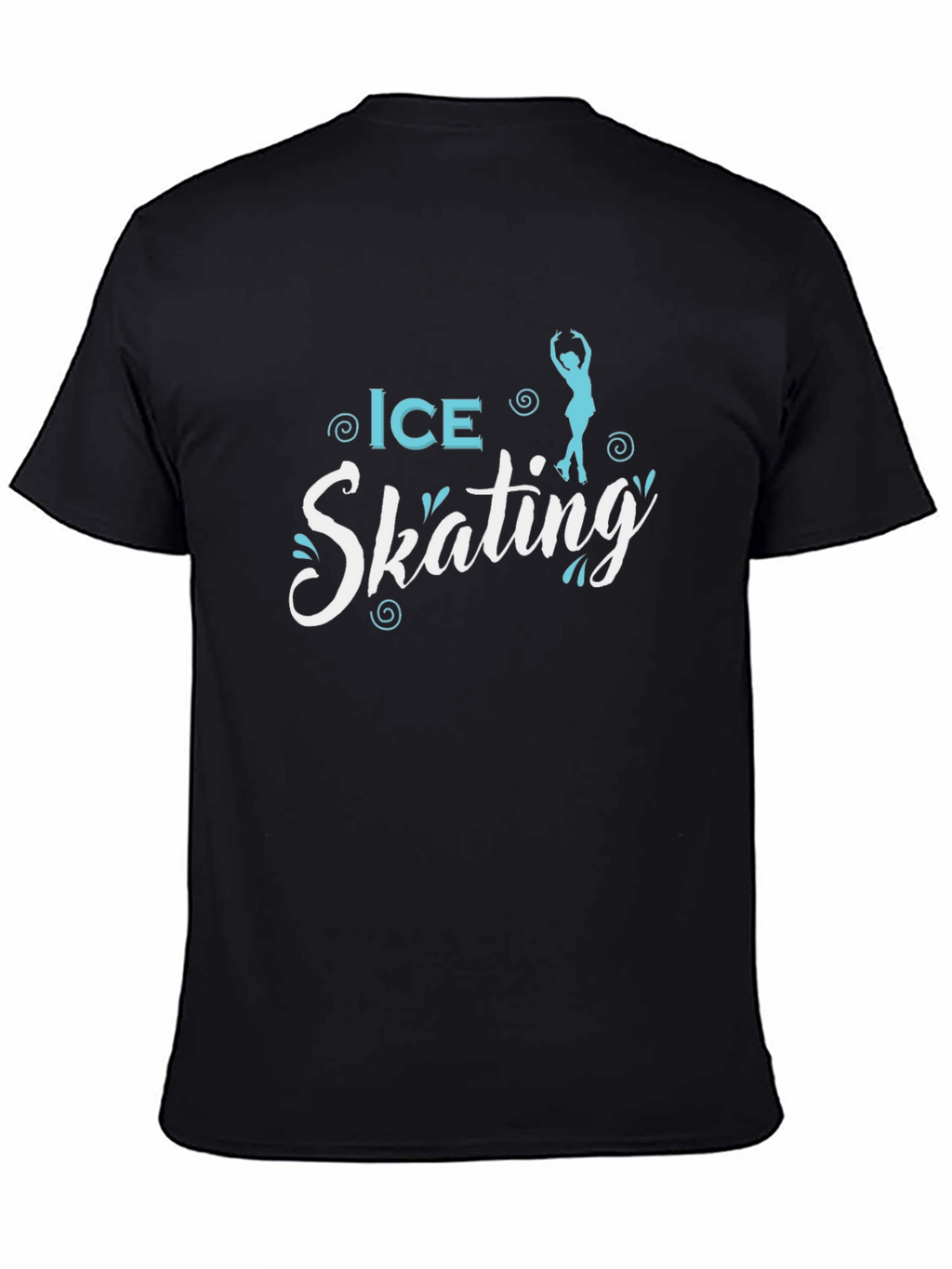 Ice Skating Graphic Tee - Black Cotton T-Shirt
