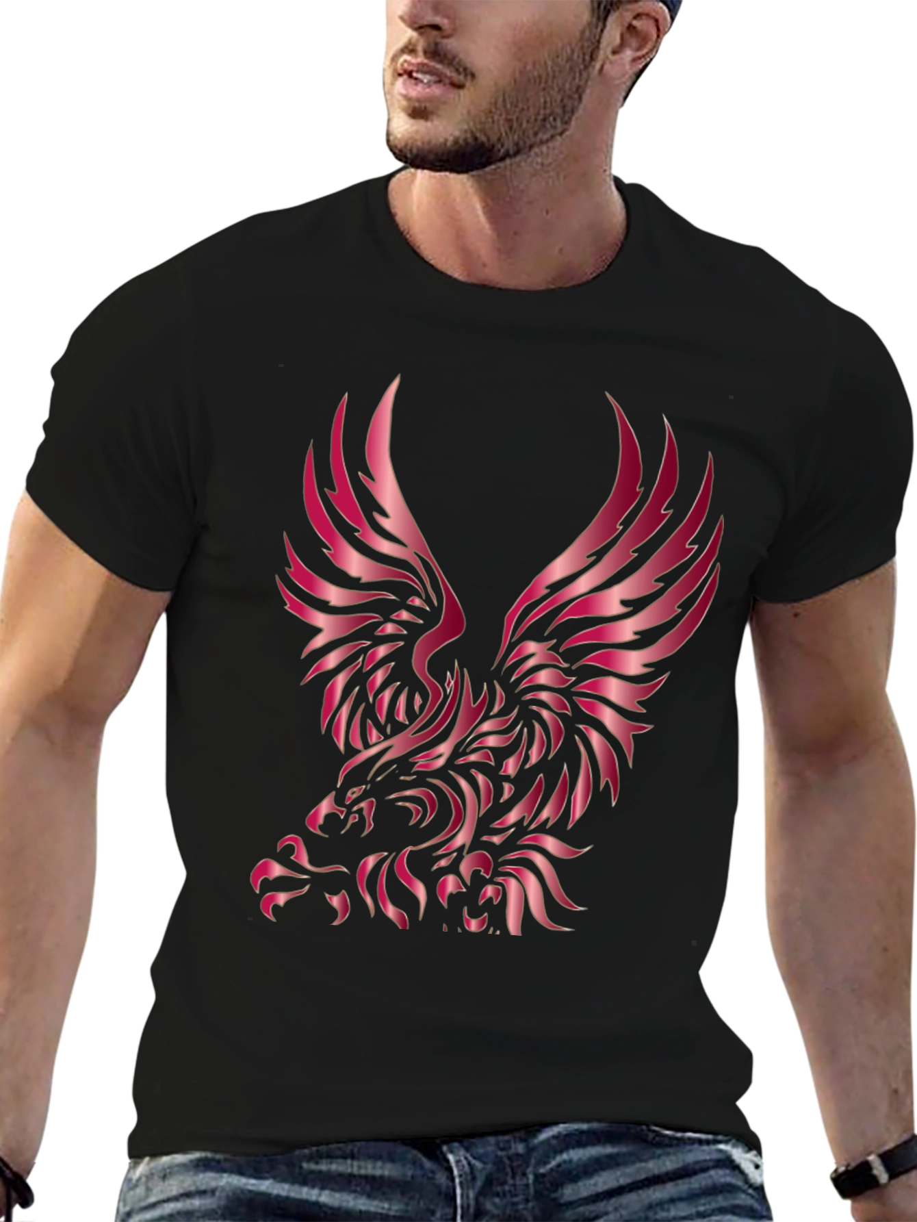 Bold Eagle Graphic Black T-Shirt