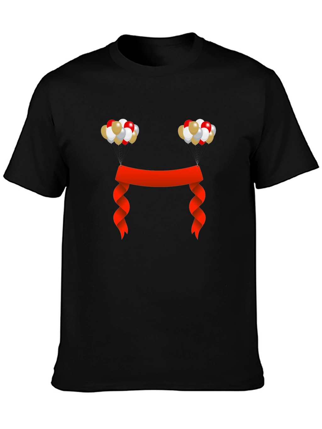 Festive Graphic Tee - Balloons and Ribbon