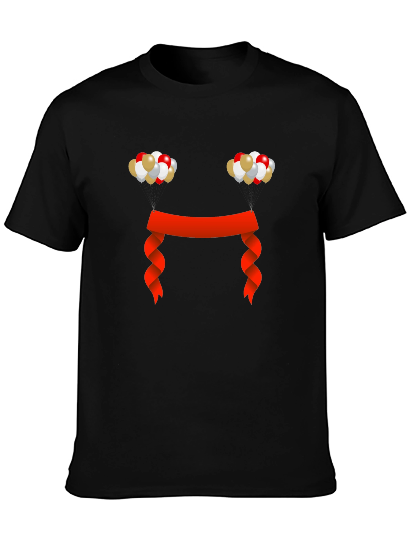 Festive Graphic Tee - Balloons and Ribbon