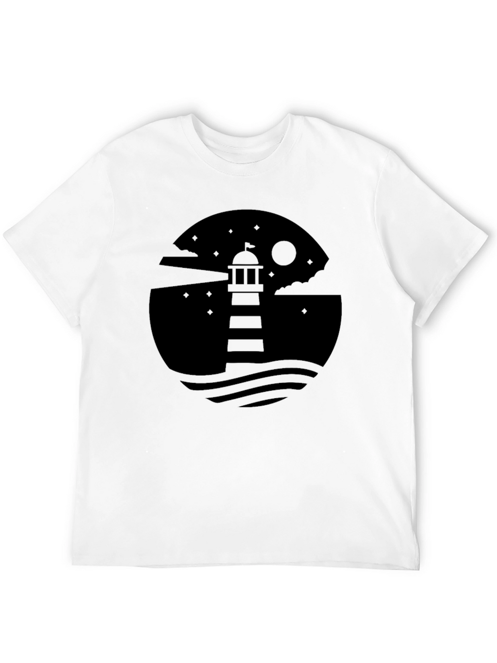 Mens Lighthouse Graphic Black T-Shirt