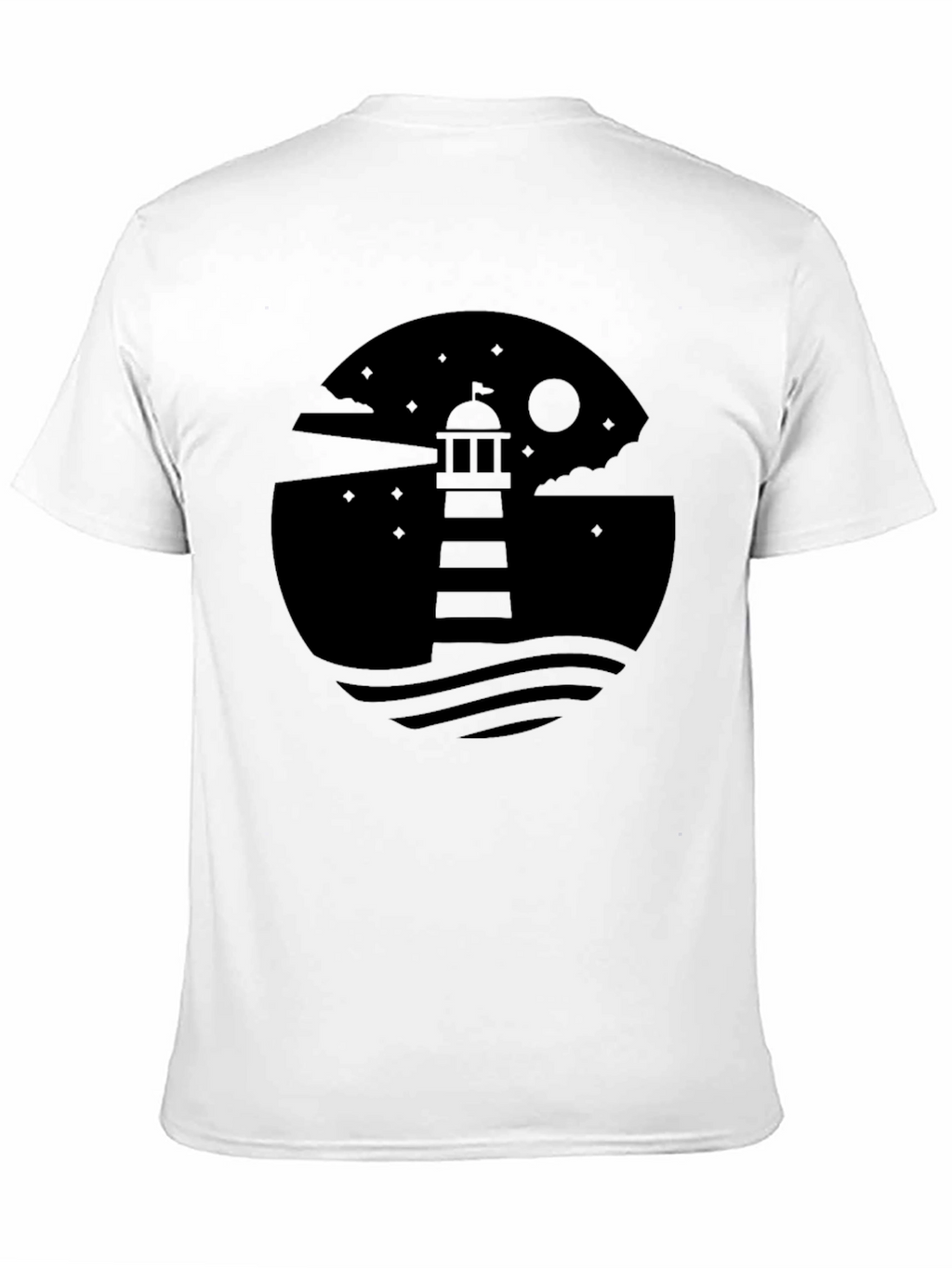 Mens Lighthouse Graphic Black T-Shirt