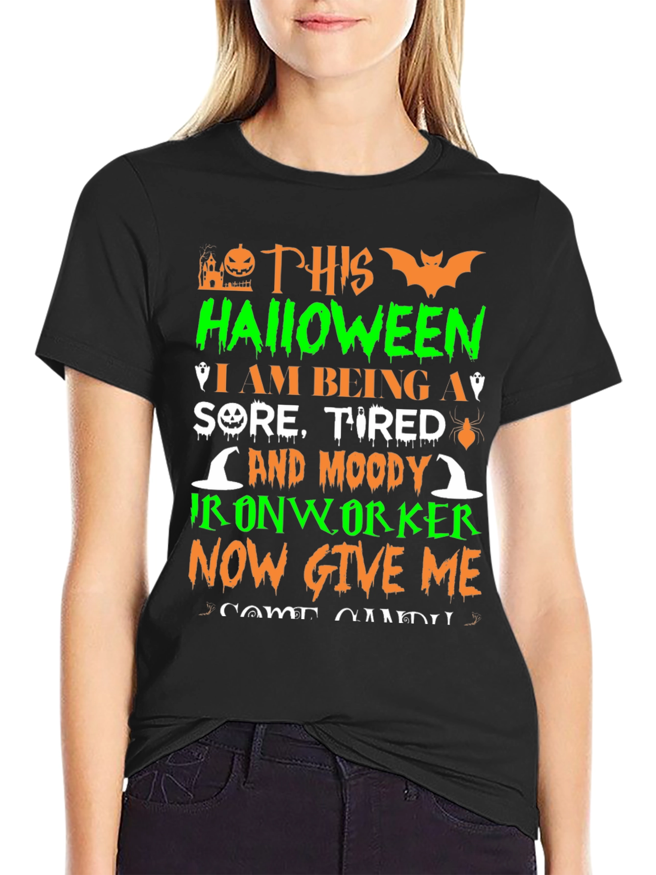 Halloween Ironworker T-Shirt - Sore Tired & Moody