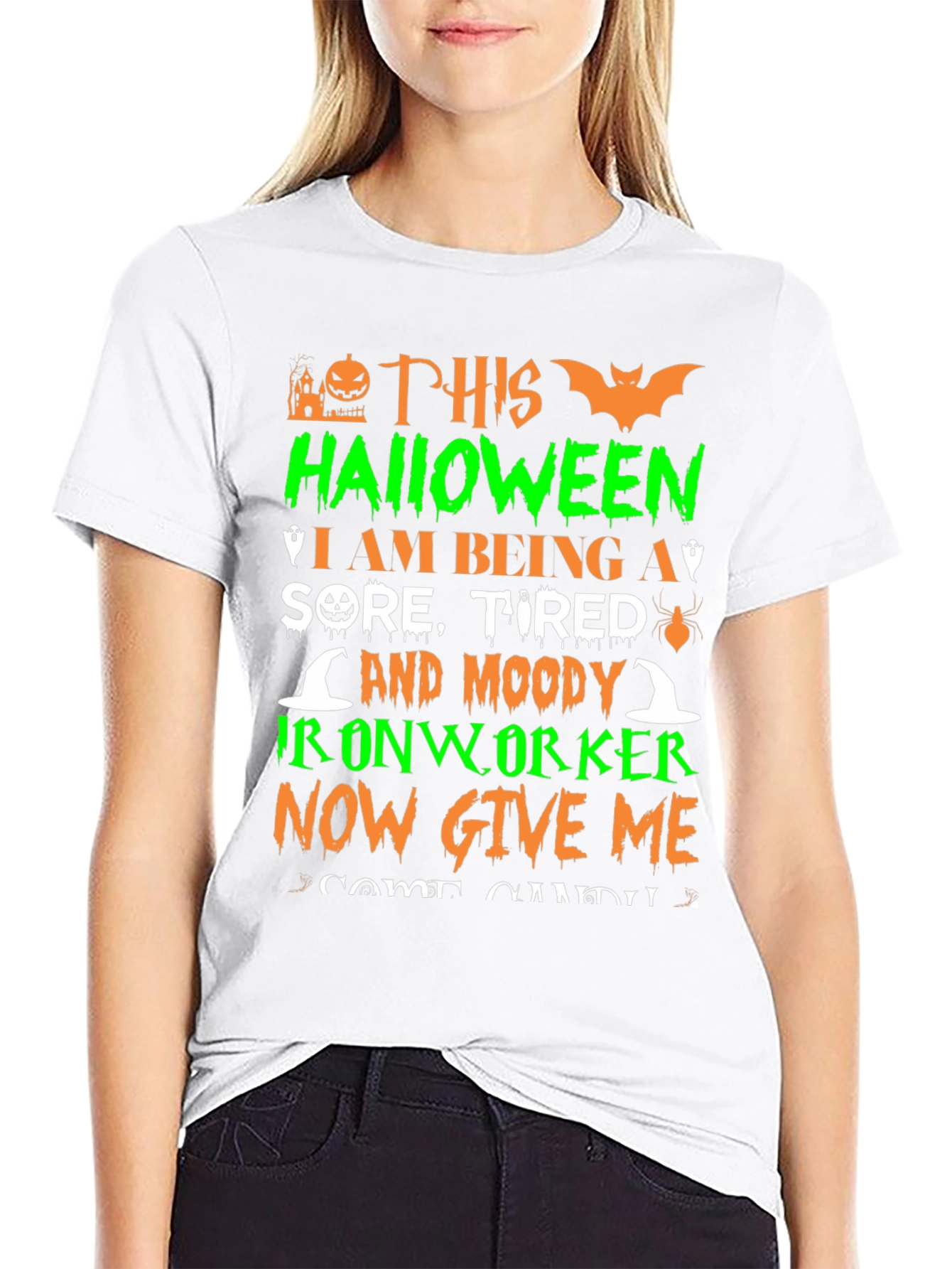 Halloween Ironworker T-Shirt - Sore Tired & Moody