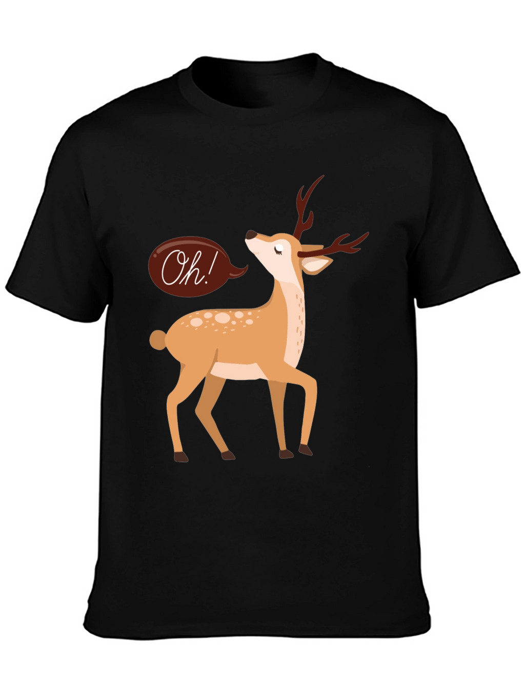 Oh Deer T-Shirt - Black Cotton Graphic Tee