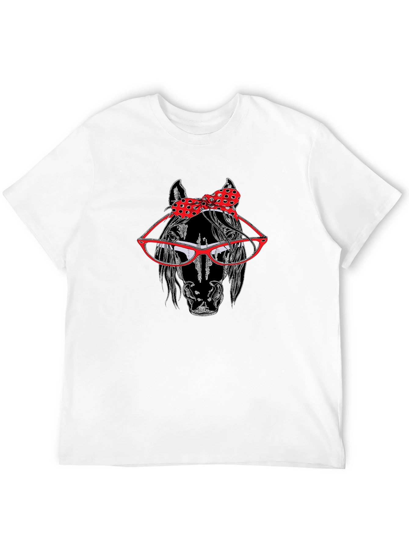 Horse with Glasses and Bow Tie T-Shirt