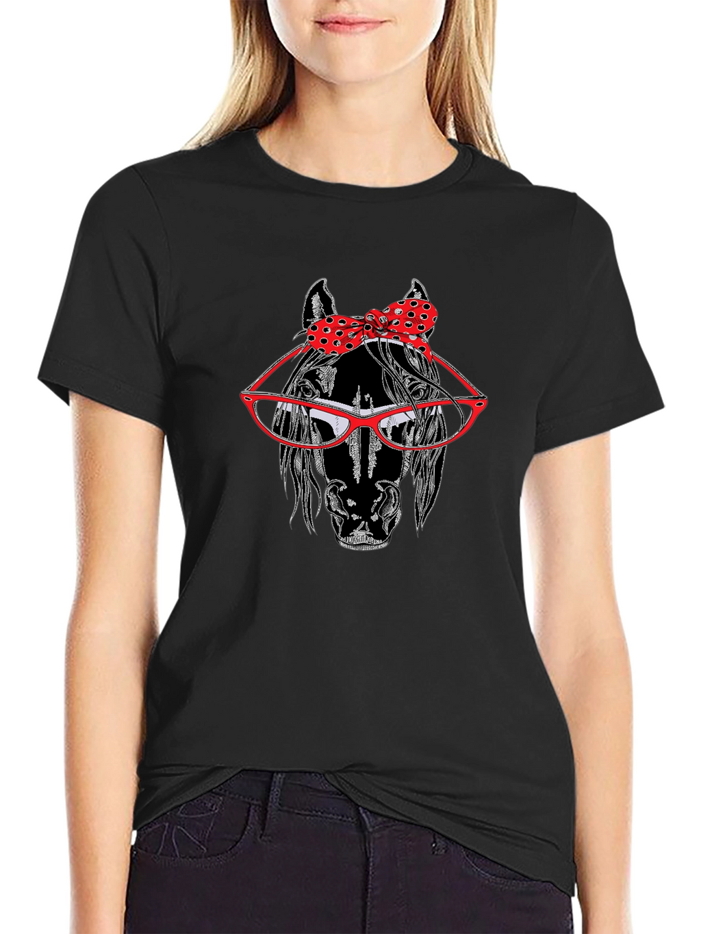Horse with Glasses and Bow Tie T-Shirt
