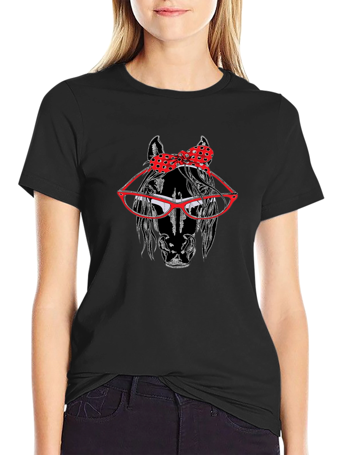 Horse with Glasses and Bow Tie T-Shirt