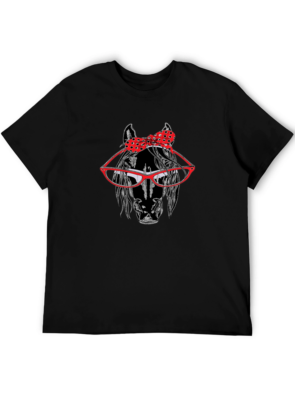 Horse with Glasses and Bow Tie T-Shirt