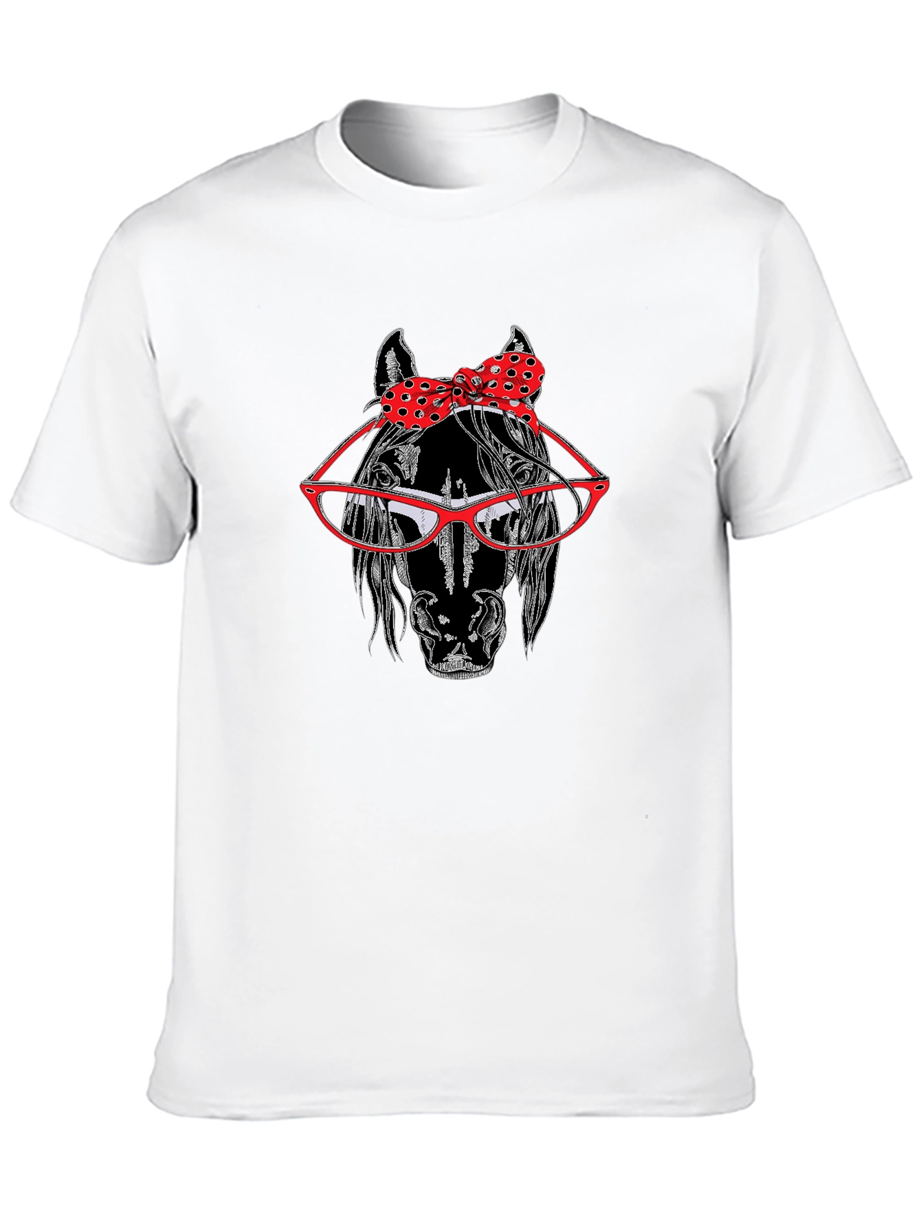 Horse with Glasses and Bow Tie T-Shirt