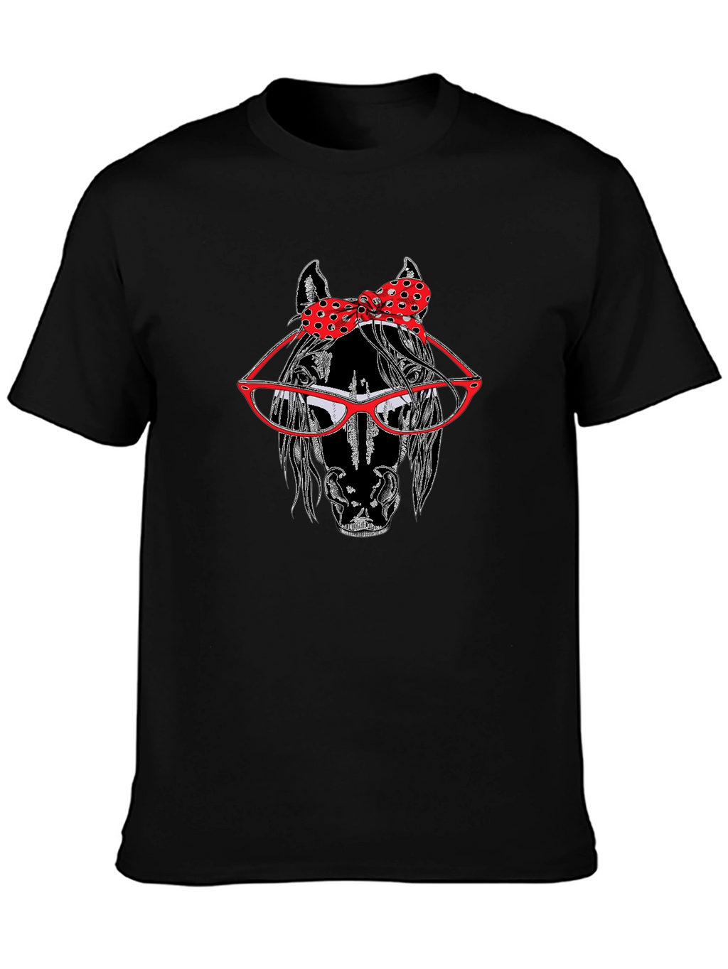Horse with Glasses and Bow Tie T-Shirt