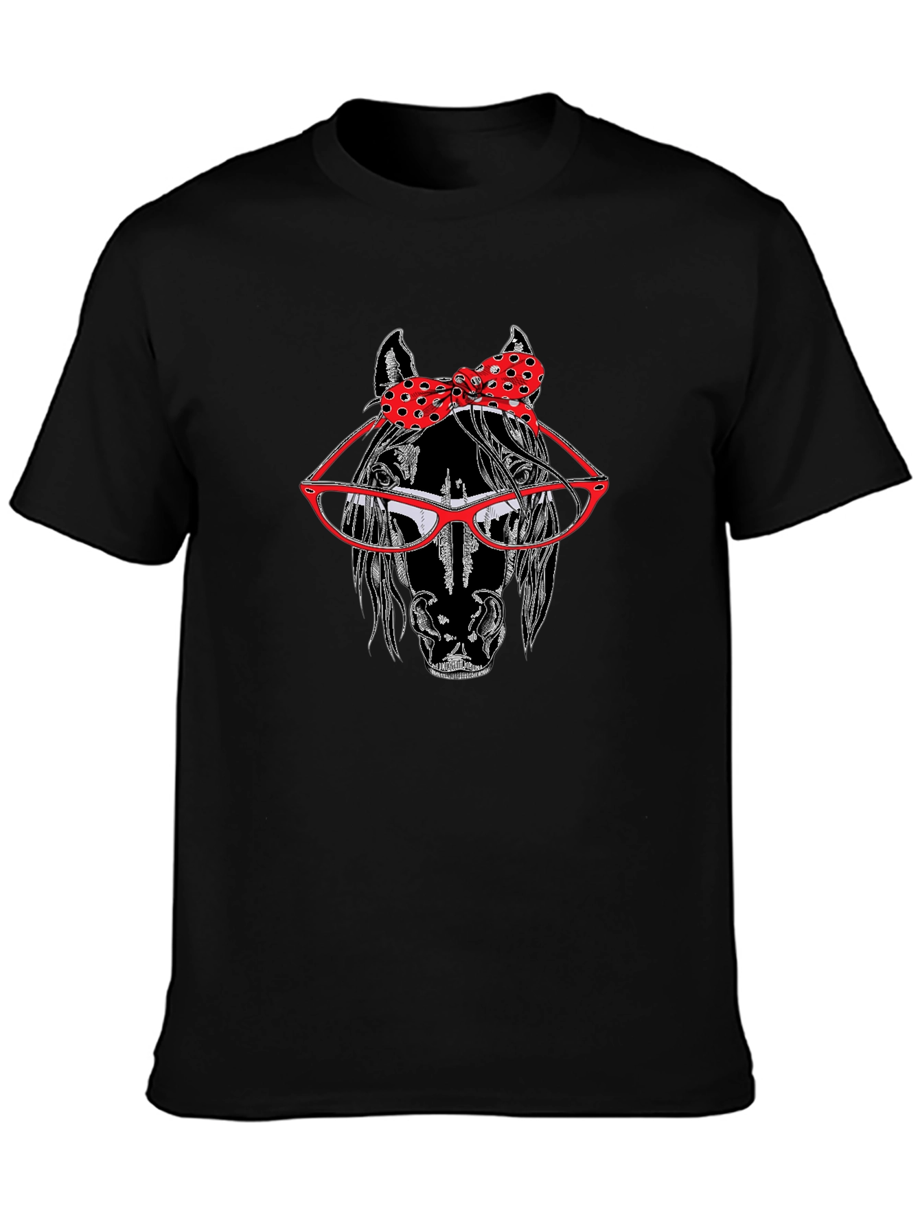 Horse with Glasses and Bow Tie T-Shirt