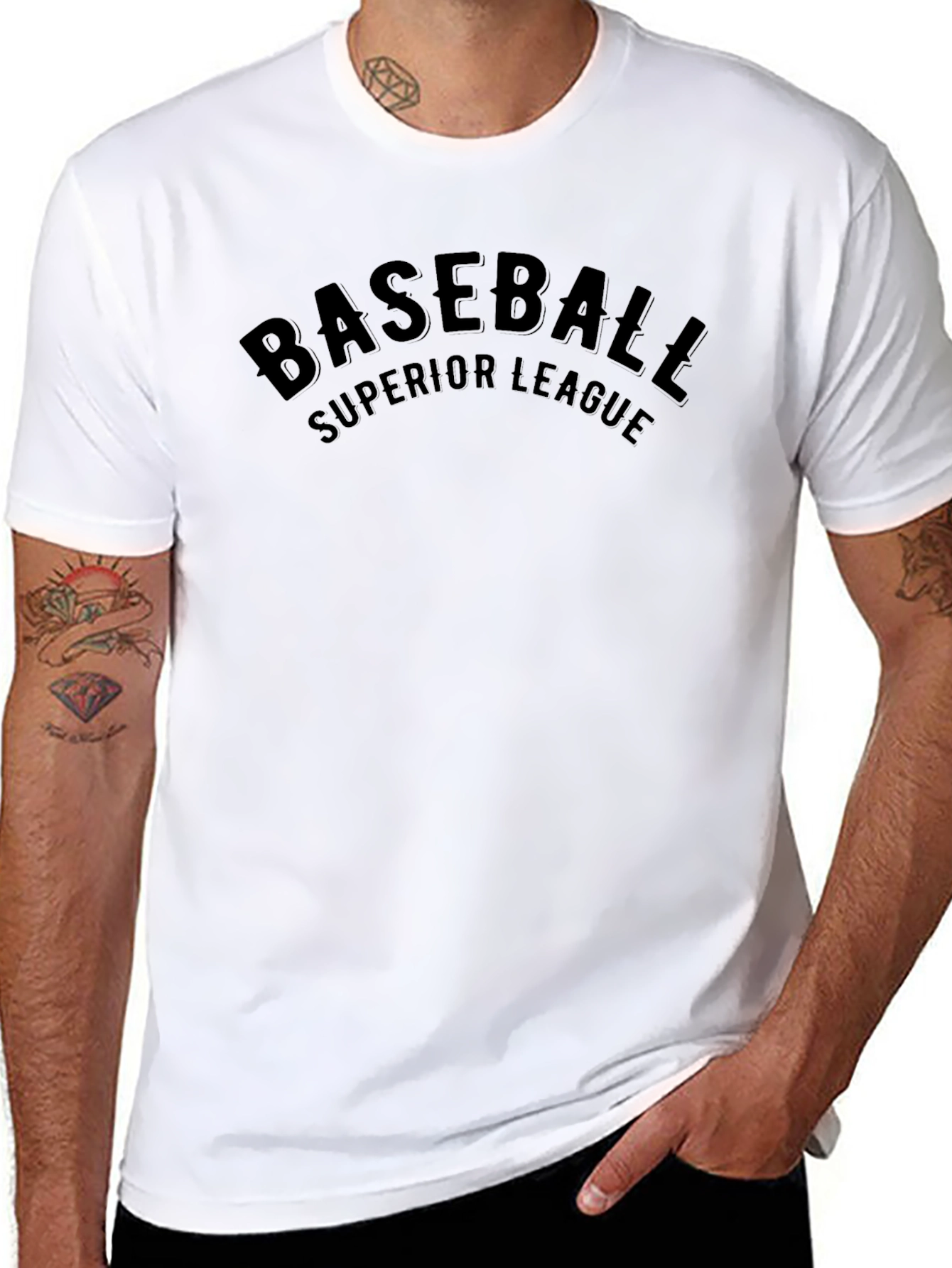 Baseball Superior League Black Graphic T-Shirt