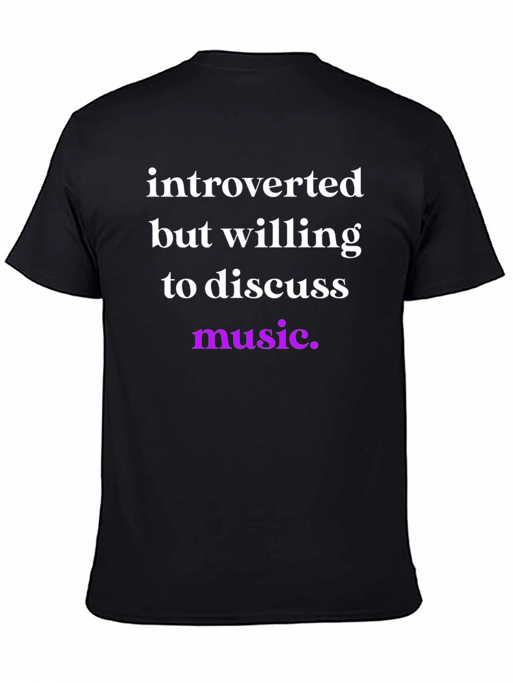 Introverted Music Lover Tee - Black Cotton