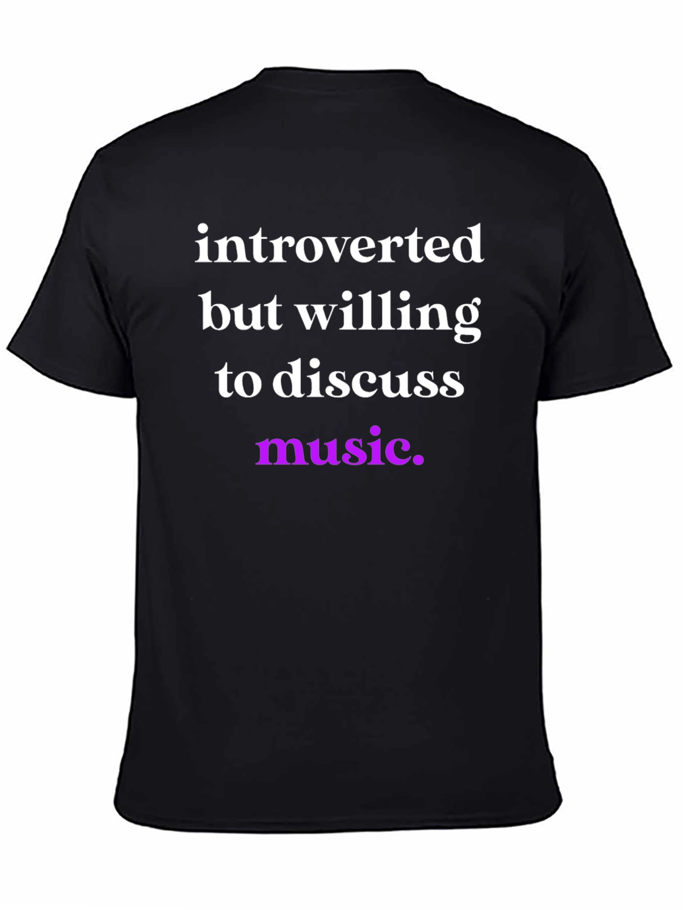 Introverted Music Lover Tee - Black Cotton