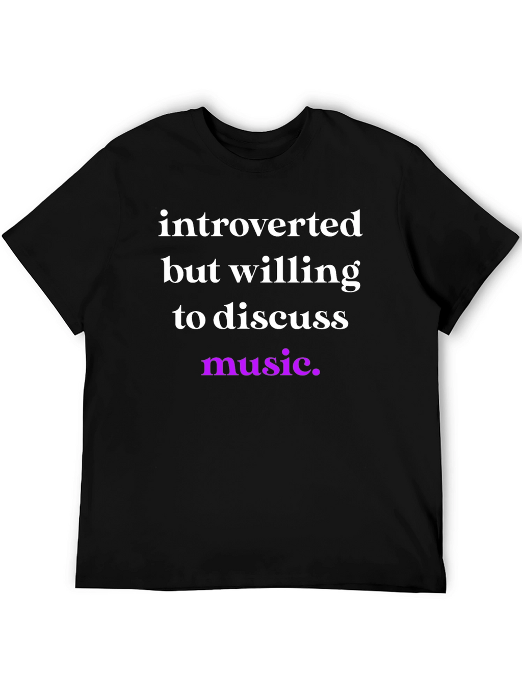 Introverted Music Lover Tee - Black Cotton