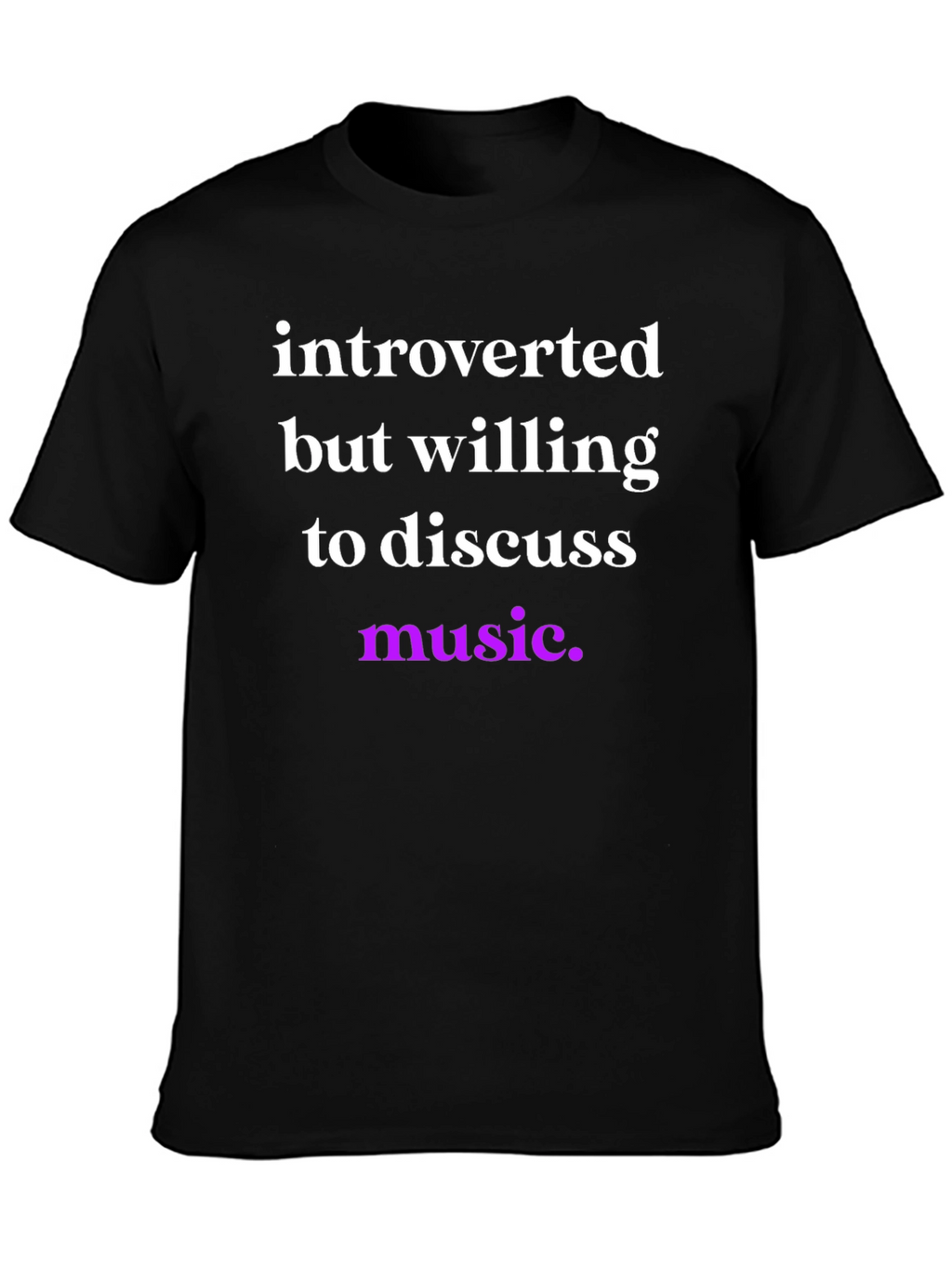 Introverted Music Lover Tee - Black Cotton