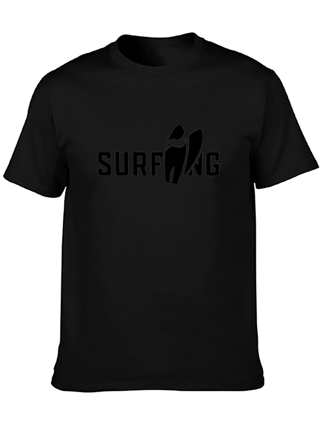 Black Surfing Graphic Tee | Surfboard Design