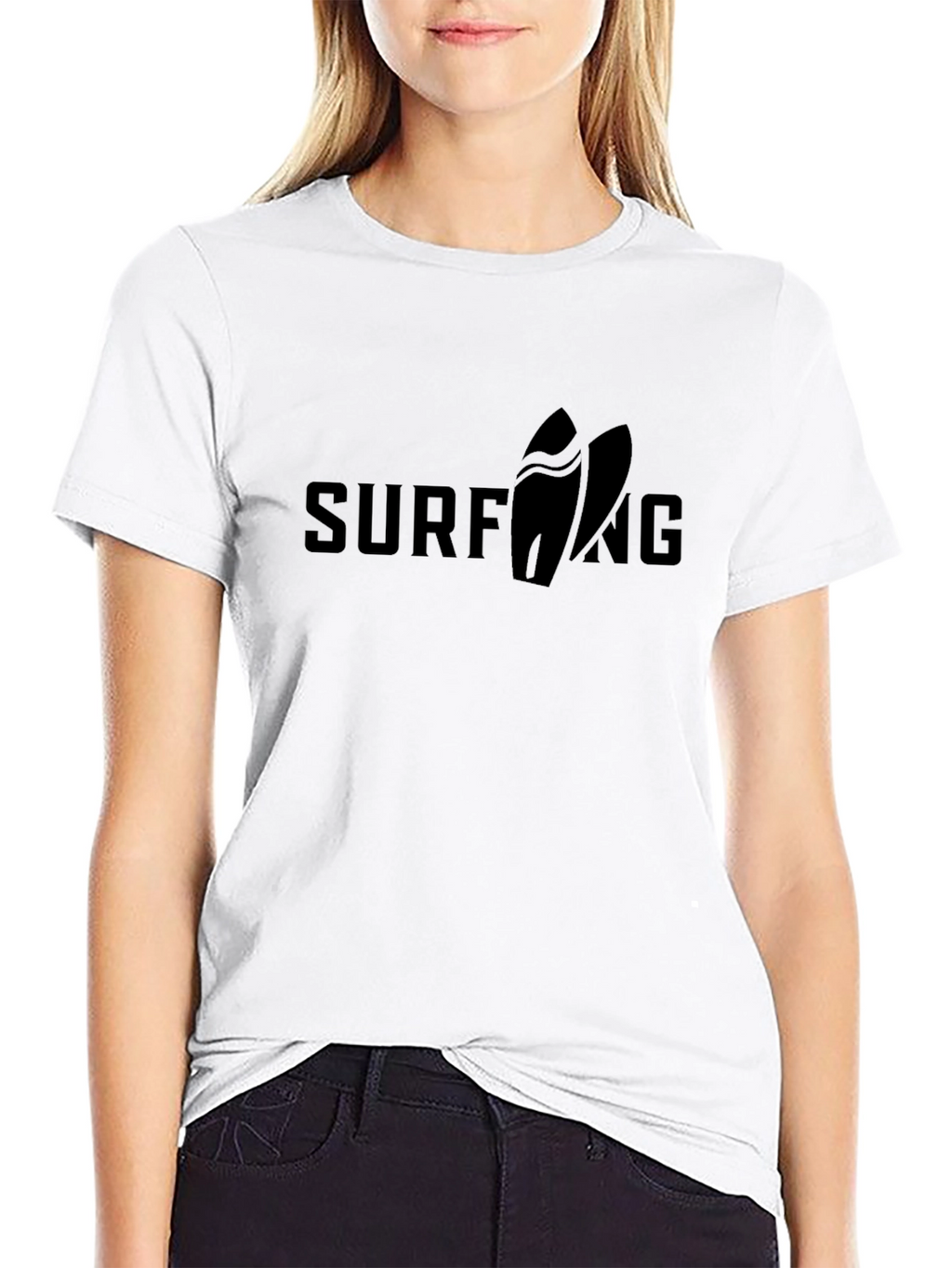 Black Surfing Graphic Tee | Surfboard Design