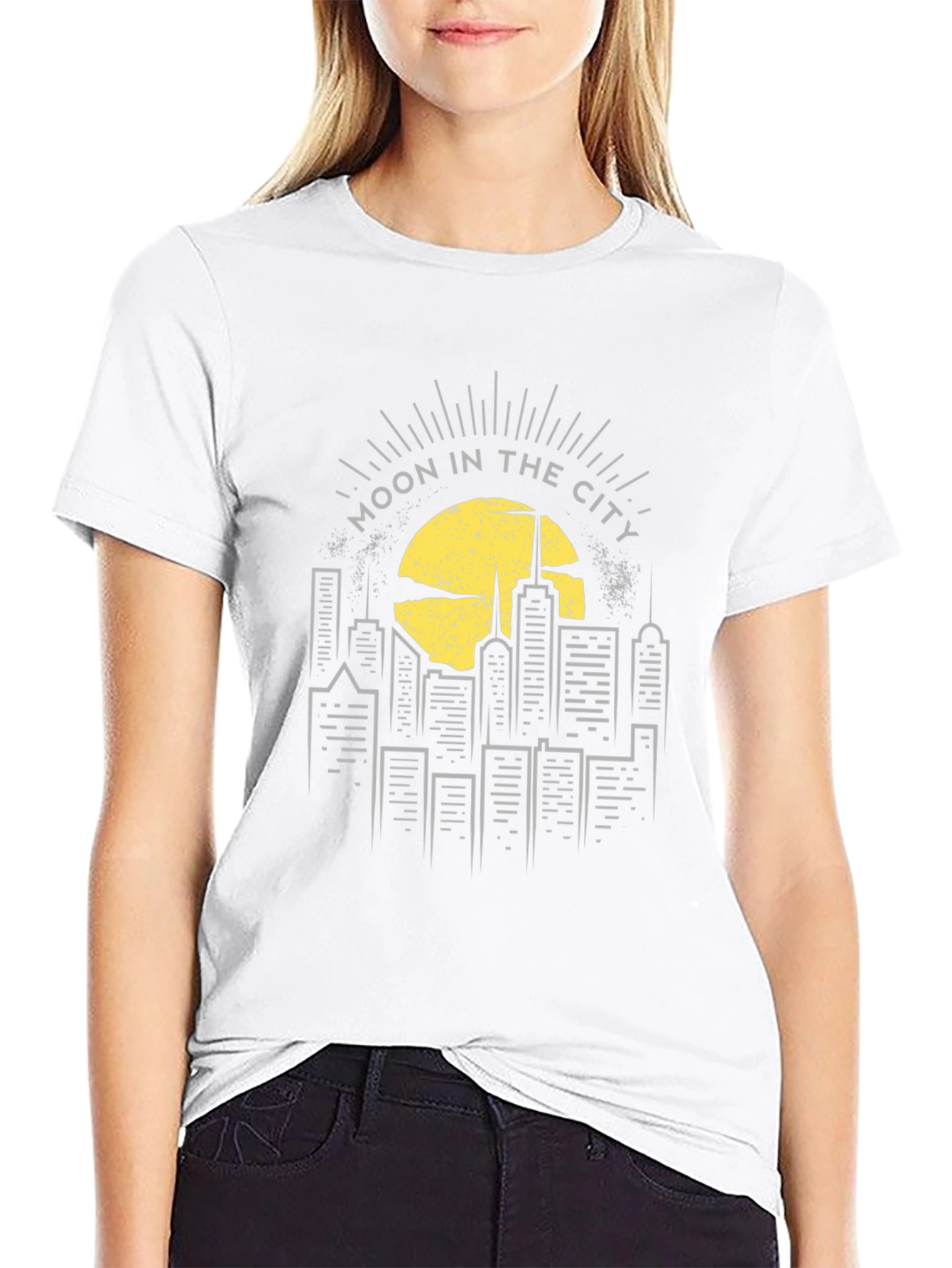 Moon in the City Graphic Tee - Black