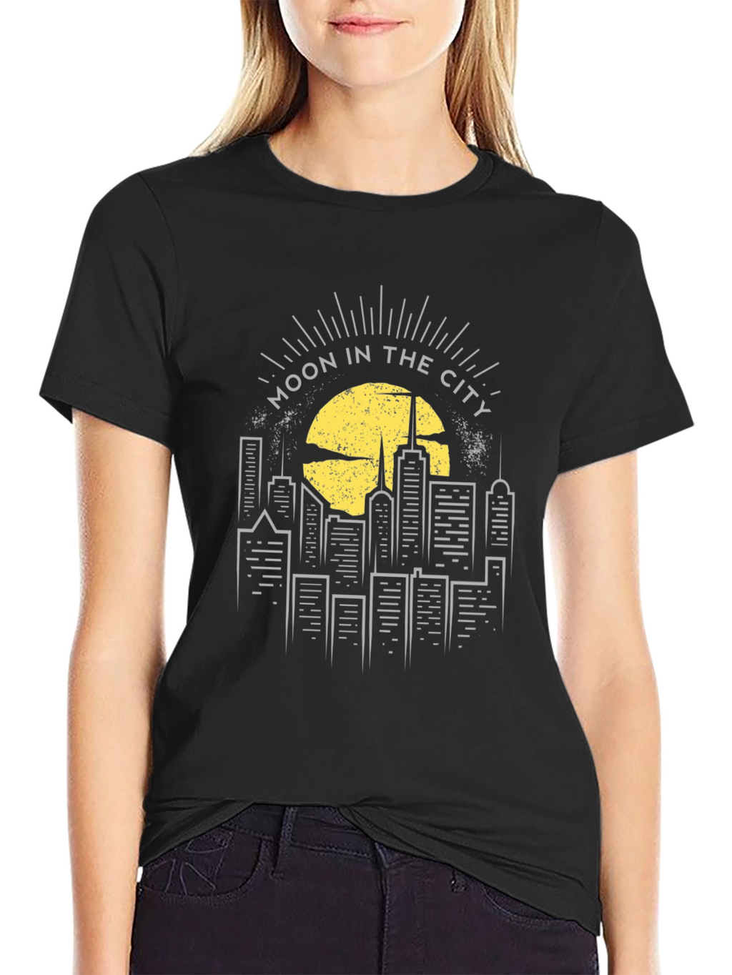 Moon in the City Graphic Tee - Black