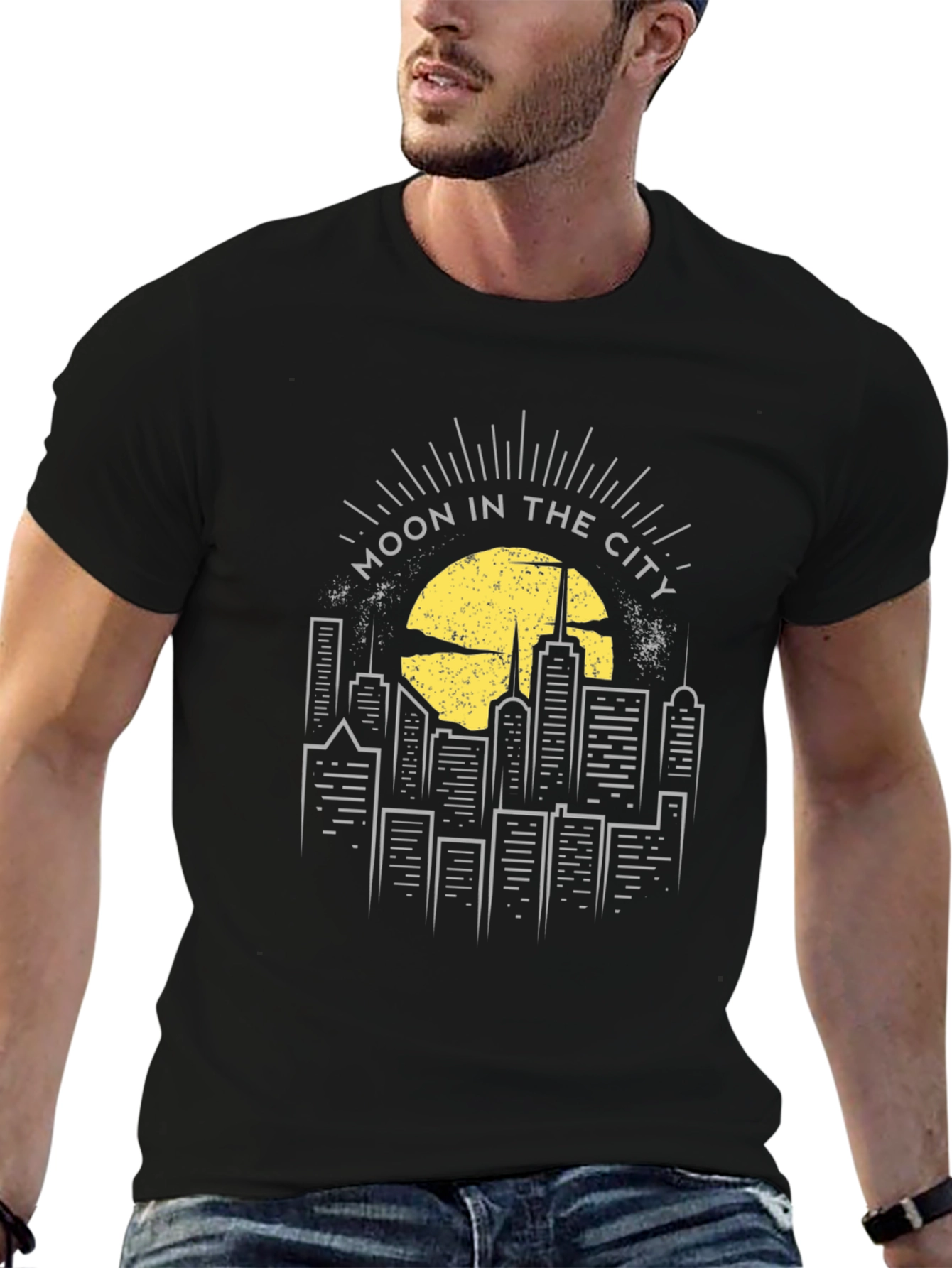 Moon in the City Graphic Tee - Black