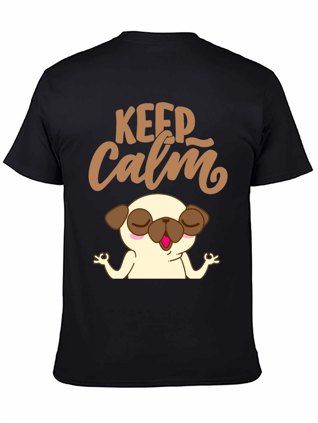 Keep Calm Pug Yoga T-Shirt - Relax & Meditate!