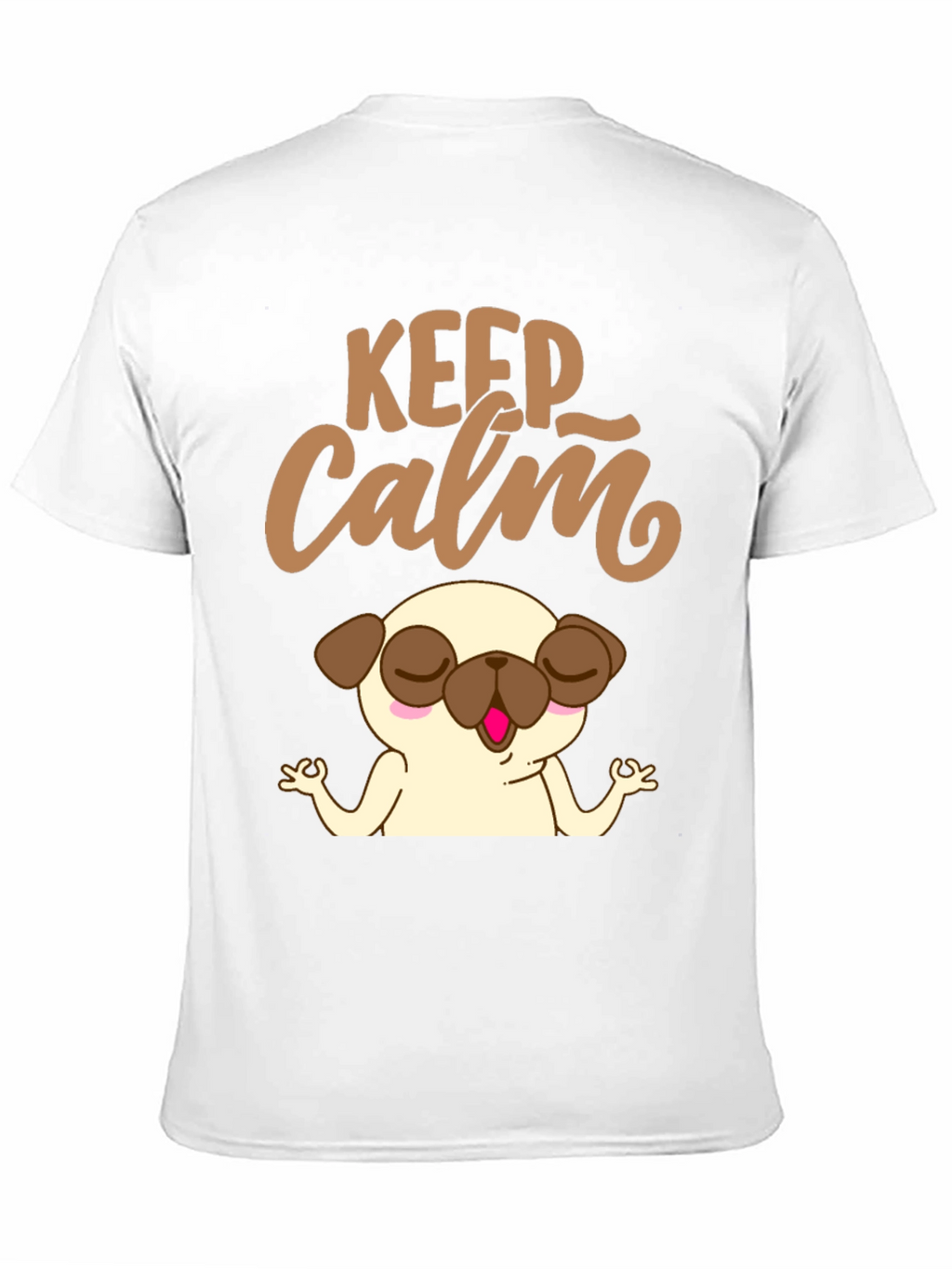 Keep Calm Pug Yoga T-Shirt - Relax & Meditate!