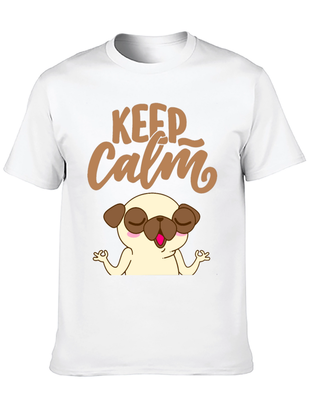 Keep Calm Pug Yoga T-Shirt - Relax & Meditate!