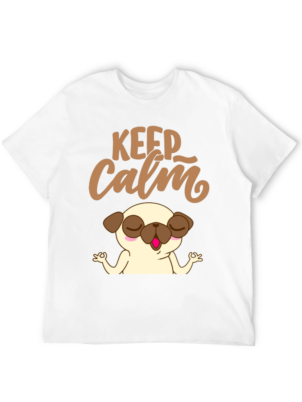 Keep Calm Pug Yoga T-Shirt - Relax & Meditate!