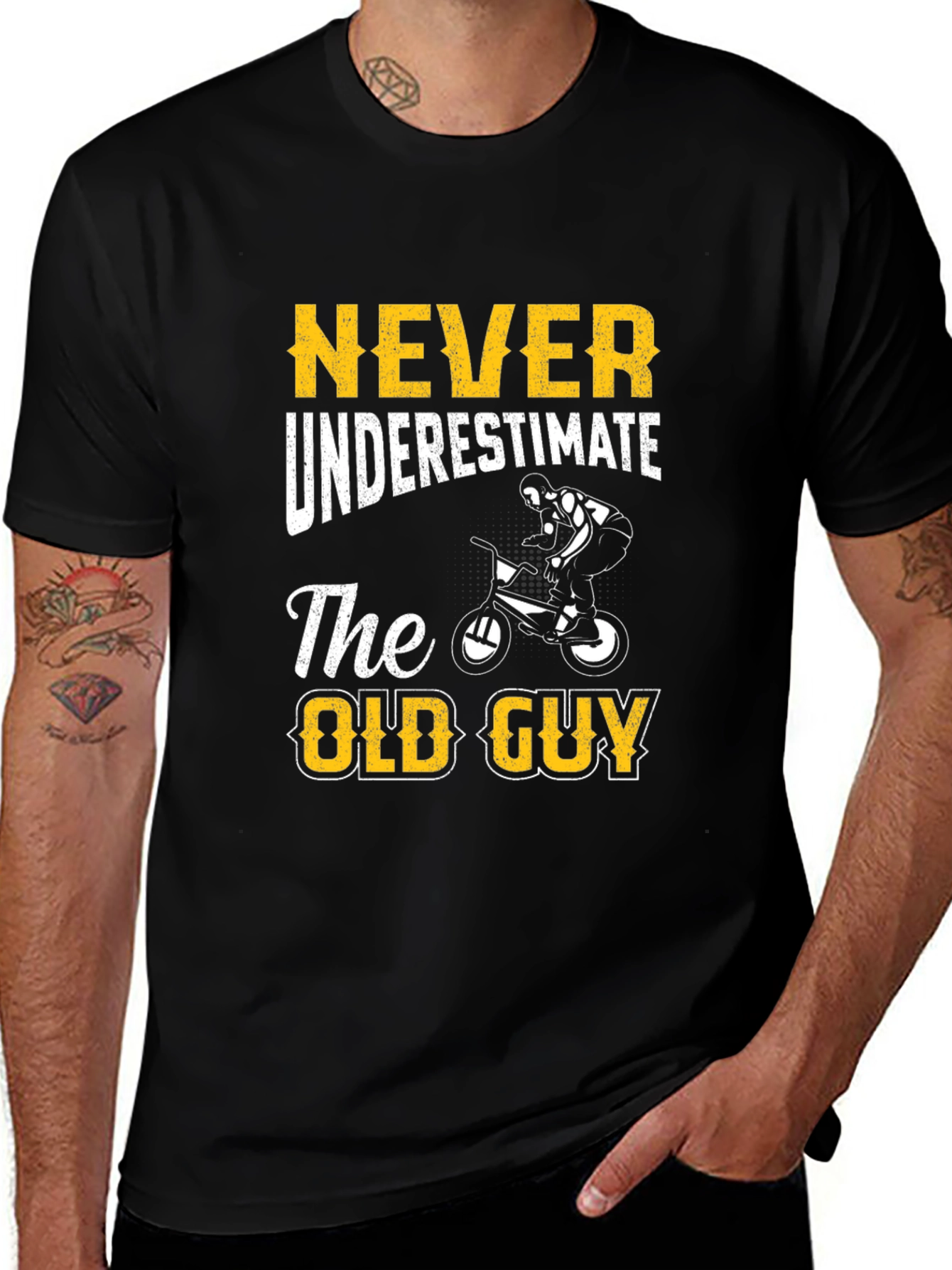 Never Underestimate The Old Guy T-Shirt - Cycling