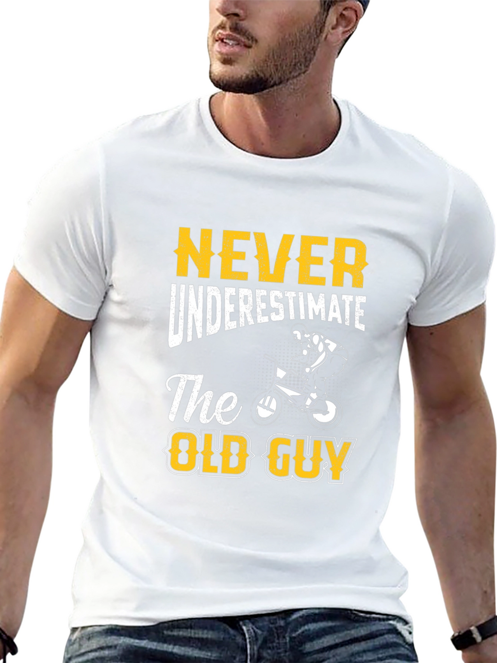 Never Underestimate The Old Guy T-Shirt - Cycling