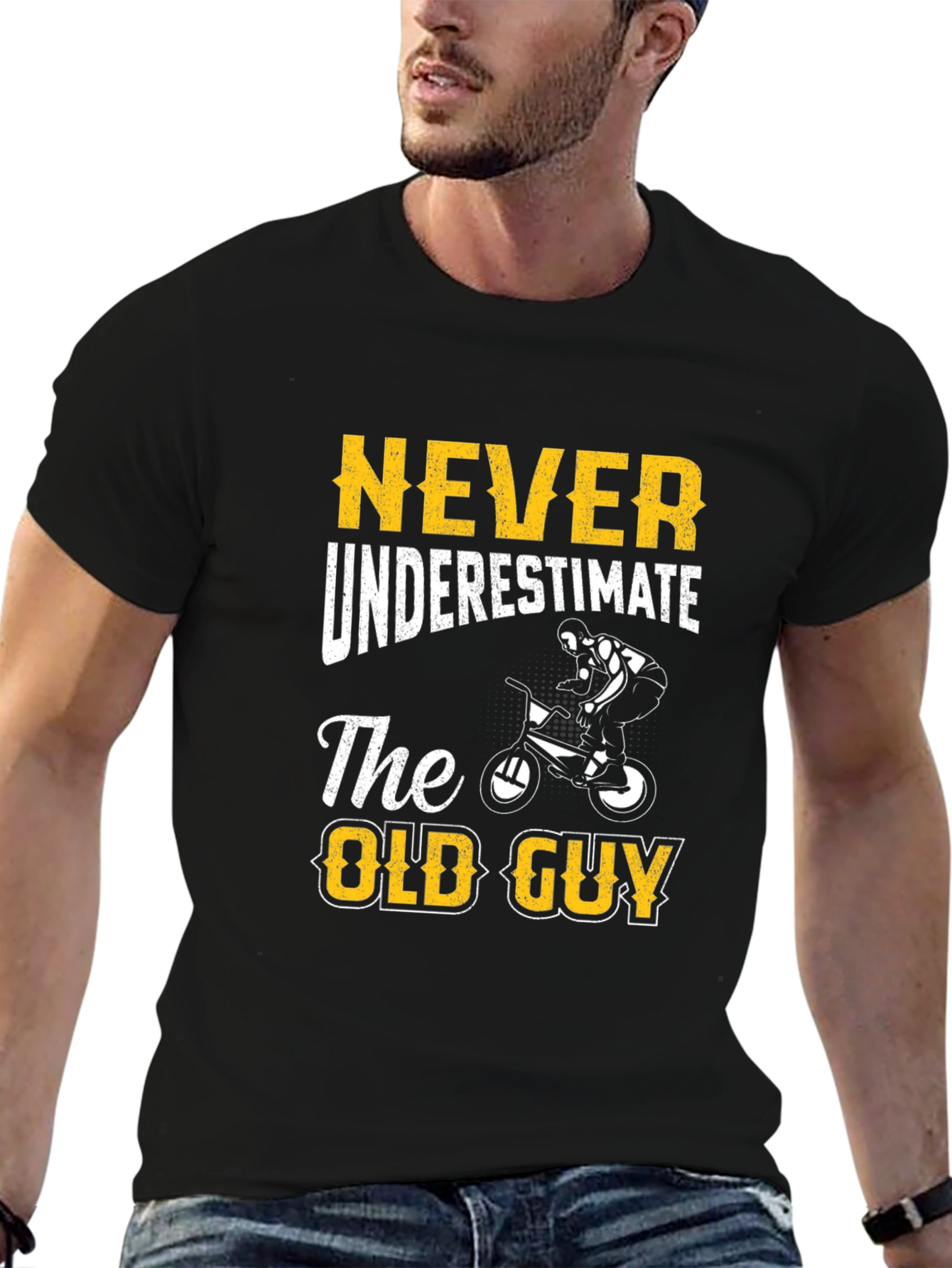 Never Underestimate The Old Guy T-Shirt - Cycling