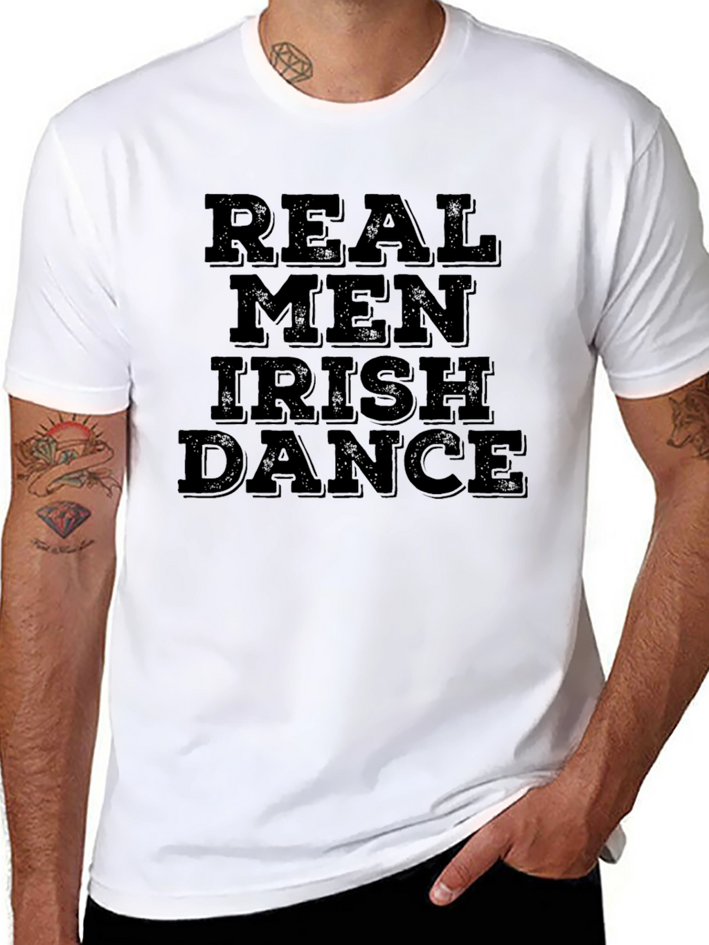 Real Men Irish Dance Black T-Shirt
