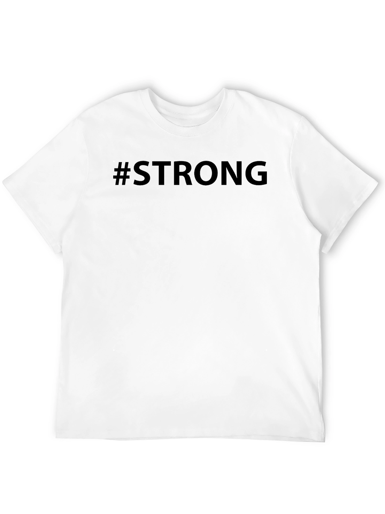 #Strong Black Graphic Tee - Mens Short Sleeve Crew Neck