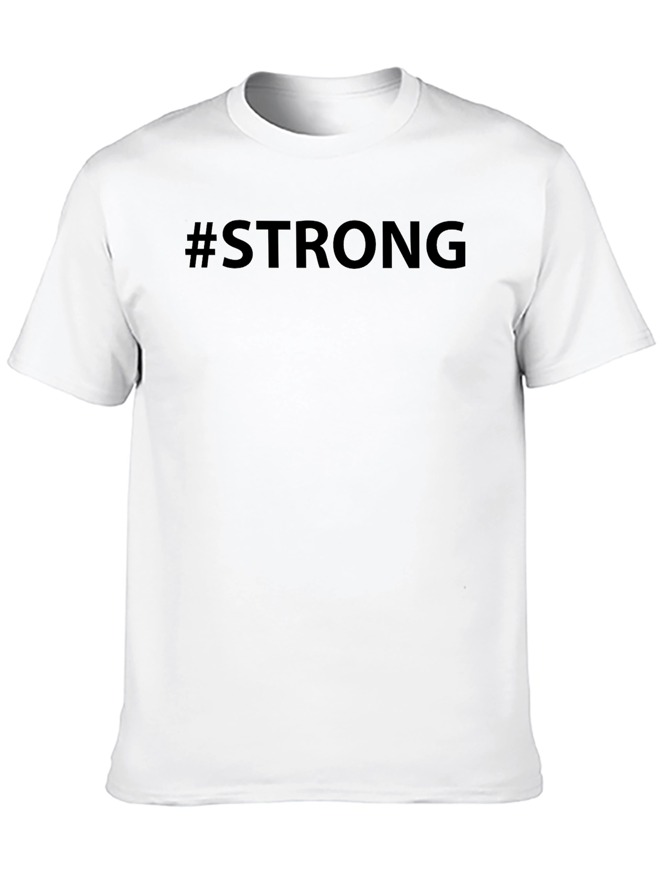 #Strong Black Graphic Tee - Mens Short Sleeve Crew Neck