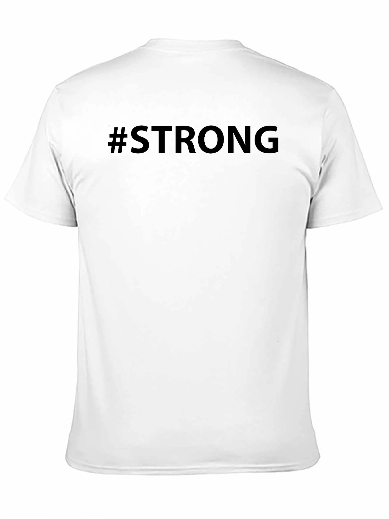 #Strong Black Graphic Tee - Mens Short Sleeve Crew Neck