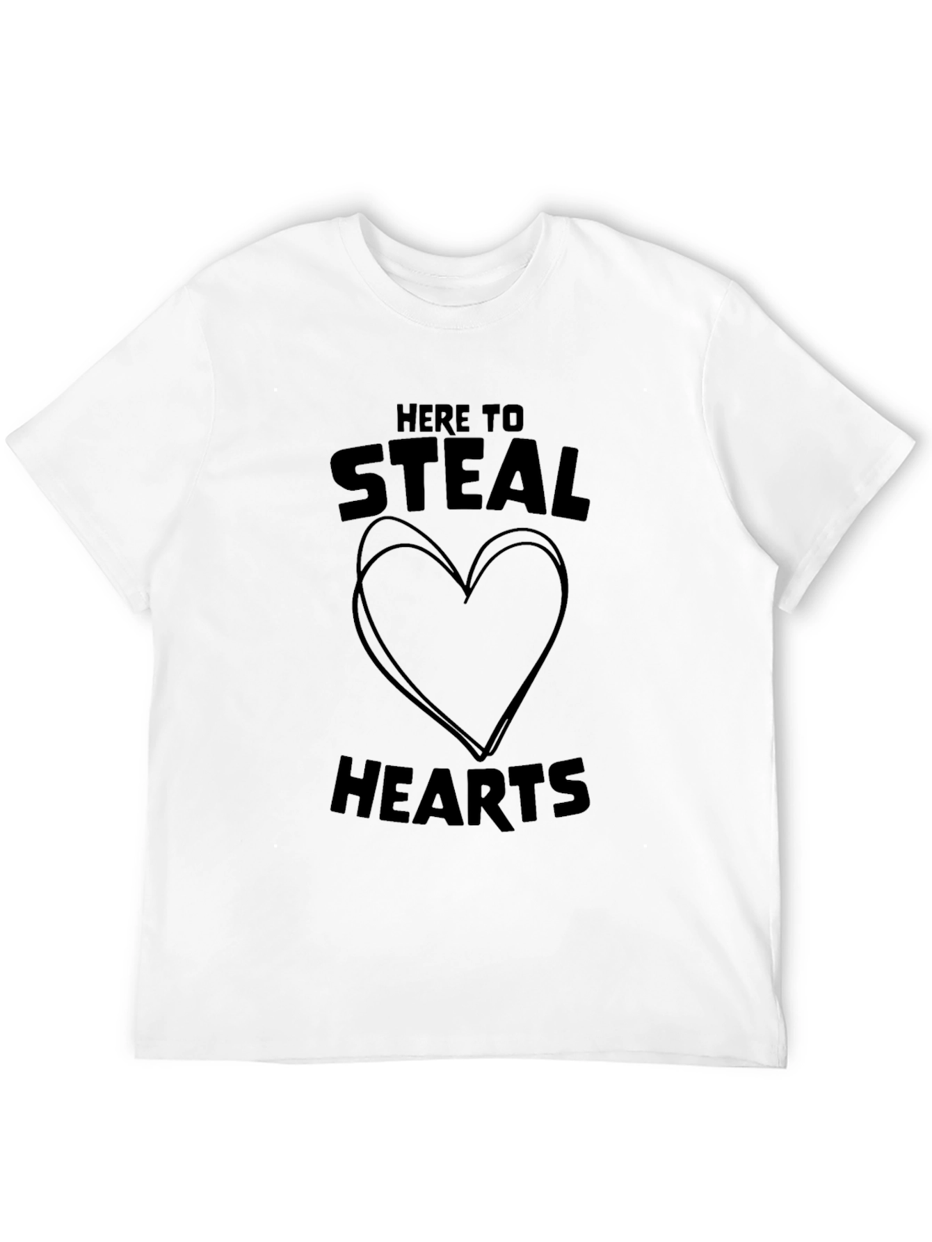 Here to Steal Hearts Graphic Tee - Black