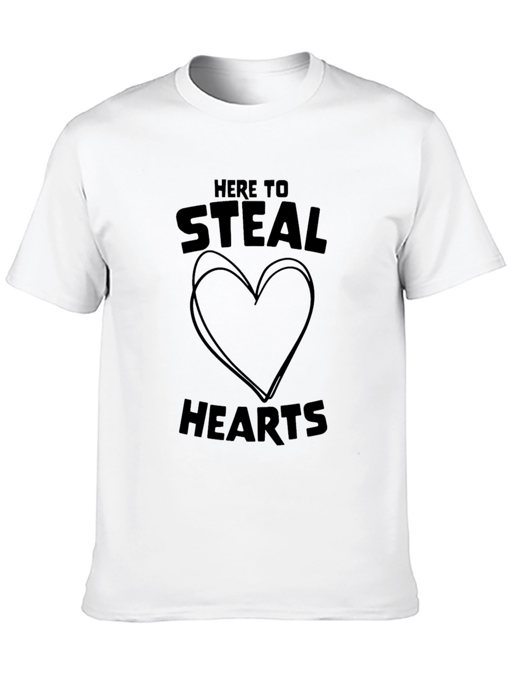 Here to Steal Hearts Graphic Tee - Black