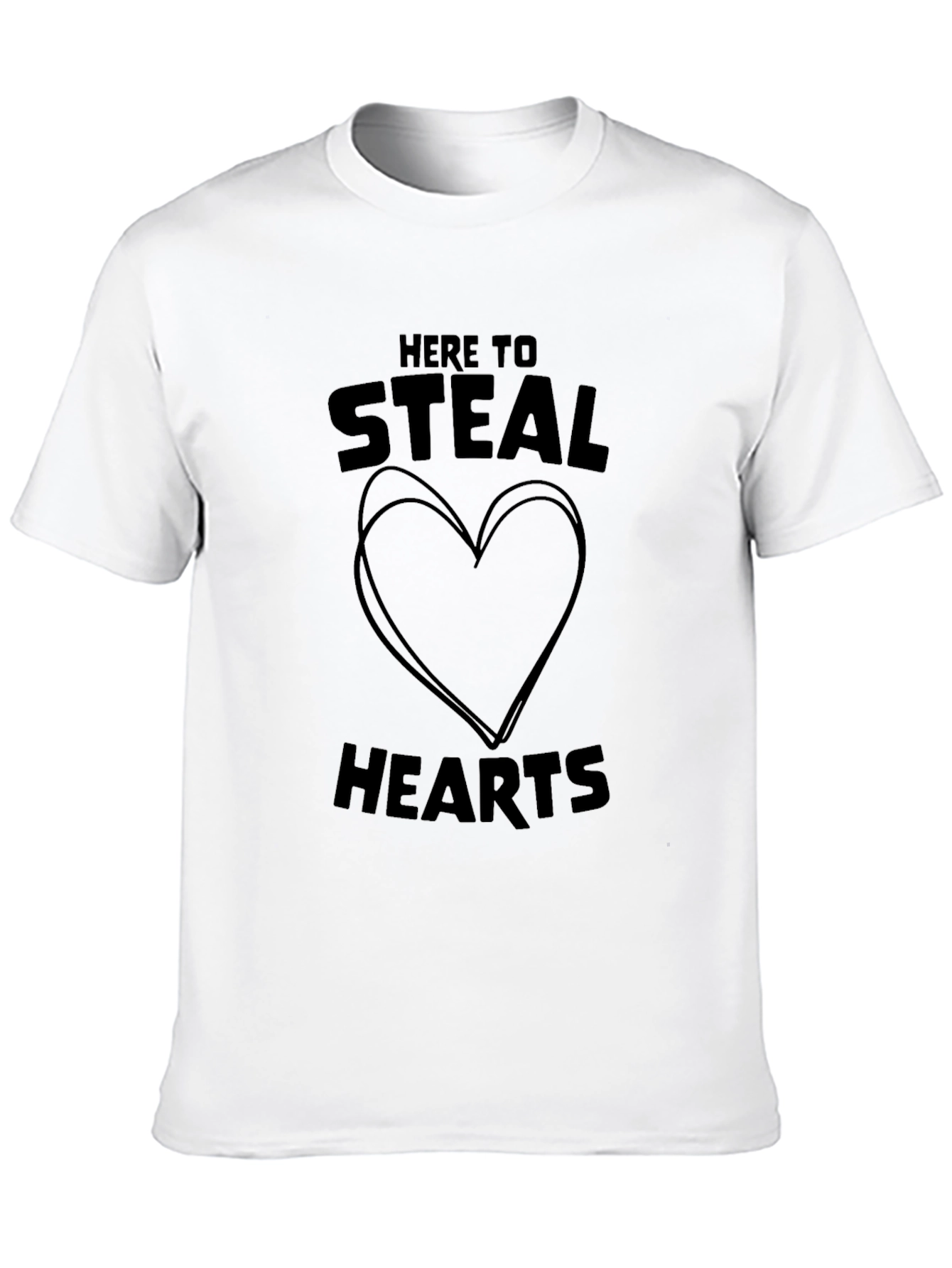 Here to Steal Hearts Graphic Tee - Black